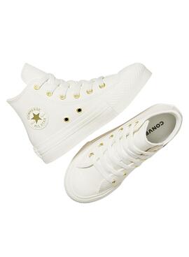 Sneakers Converse Chuck Taylor All Star EVA Lift Leder weiß für Damen.