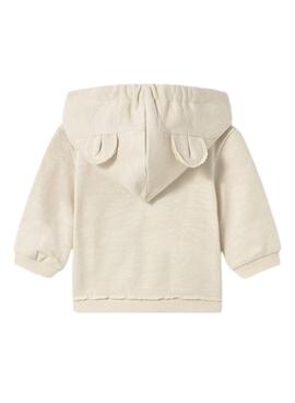 Kapuzenpullover Mayoral Känguru-Fleece in Beige für Babys.