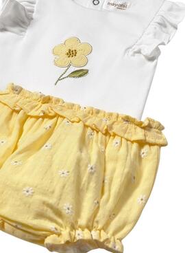Set Mayoral kurze Shorts Sunny gelb für Baby
