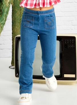 Leggings Mayoral Flare Knit Denim Blau für Mädchen.