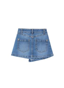 Kinderröcke von Mayoral in silberblauem Denim für Mädchen.