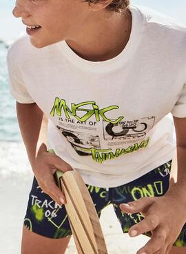 Set 2 T-Shirts Mayoral weiß und marineblau für Jungen