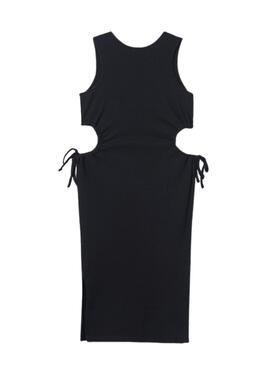 Midi-Kleid von Mayoral in Schwarz mit Rippstrick für Mädchen.