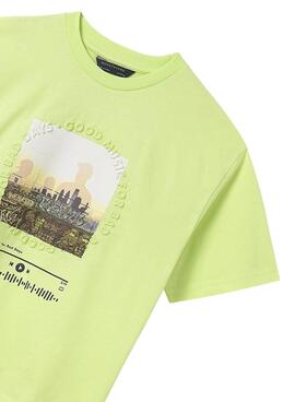 T-Shirt von Mayoral mit grünem Aufdruck für Jungen
