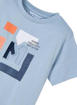 T-Shirt Mayoral mit blauem Perlenmuster für Jungen