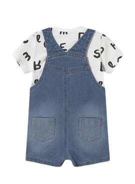 Mayoral Set Latzhose aus blauem Denim für Babys.