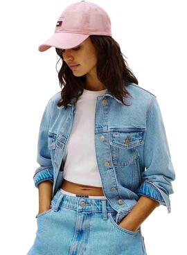 Mütze Tommy Jeans Heritage Pink für Damen