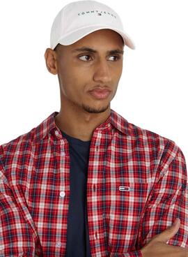 Tommy Jeans Linear Weißmütze für Herren und Damen