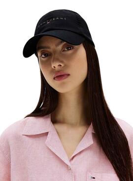 Mütze Tommy Jeans Linear Schwarz für Herren und Damen