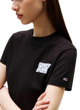 Tommy Jeans Bubble T-Shirt Schwarz für Damen