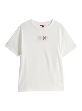 Tommy Jeans Varsity T-Shirt in Beige für Damen.