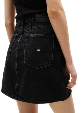 Rock Tommy Jeans Mom schwarz für Damen