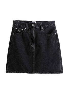 Rock Tommy Jeans Mom schwarz für Damen