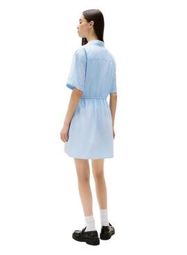 Kleid Tommy Jeans Shirt blau und weiß für Frauen