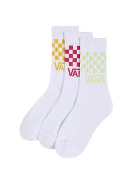 Dreierpack Vans Classic Checkboard Mehrfarben-Socken für Frauen und Männer