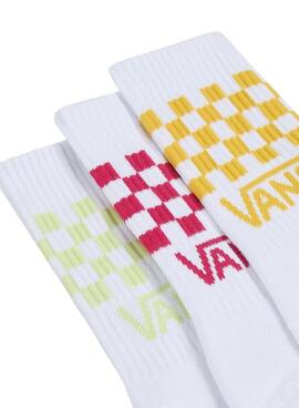Dreierpack Vans Classic Checkboard Mehrfarben-Socken für Frauen und Männer