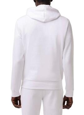 Sweatshirt von Lacoste mit weißer Kapuze aus Baumwollfrottee für Herren