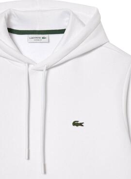 Sweatshirt von Lacoste mit weißer Kapuze aus Baumwollfrottee für Herren