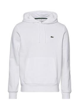 Sweatshirt von Lacoste mit weißer Kapuze aus Baumwollfrottee für Herren
