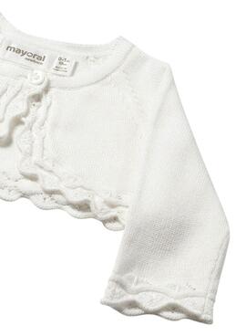 Jacke Mayoral Strickjacke Zeremonie weiß Baby