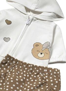 Jogginganzug Mayoral mit Kapuze in Braunkekse für Babys