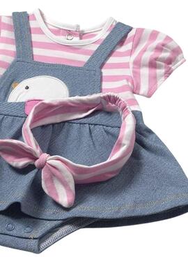 Strampler Mayoral rosa Denimrock für Babys