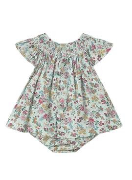 Kleid Mayoral bedruckt in Jadegrün für Babys
