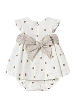 Weißes besticktes Mayoral-Kleid für Babys.