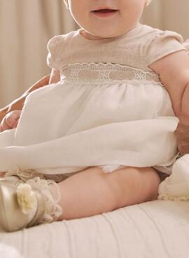 Kleid Mayoral Kombination Zeremonie beige Baby