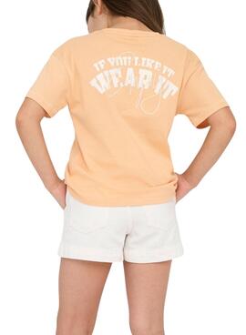 T-shirt Only Kids Bobba Orange für Mädchen.