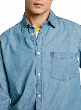 Hemd Pepe Jeans Classic Denim blau für Herren