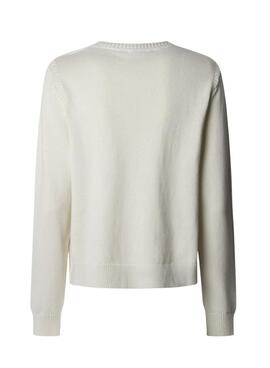 Pullover Pepe Jeans Nuna Damen in Weiß.