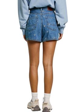 Kurze Pepe Jeans A-Linie bestickte Shorts für Damen.