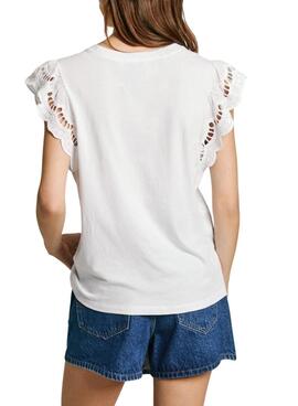 T-Shirt Pepe Jeans Vic weiß für Damen