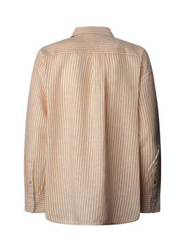 Bluse Pepe Jeans Dream in Orange und Weiß für Damen