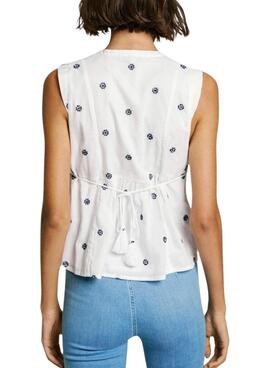Bluse Pepe Jeans Elvire weiß für Damen