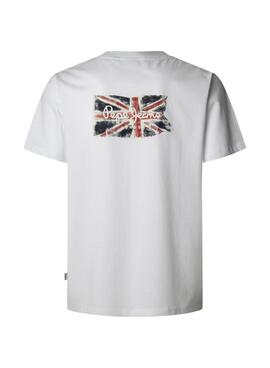 T-shirt Pepe Jeans Back Clag weiß für Herren.