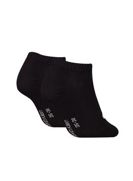 Pack von Calvin Klein Sneaker Monogramm schwarze Socken für Damen.