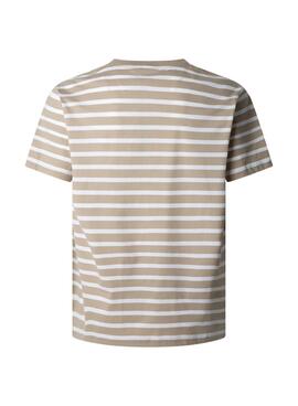 T-shirt Pepe Jeans Striped Eggo beige für Herren.