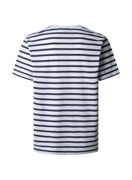 T-Shirt Pepe Jeans Striped Eggo in Blau für Herren