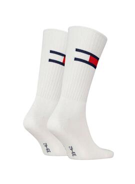 Zweierpack Tommy Jeans UNI weiße Socken für Herren und Damen
