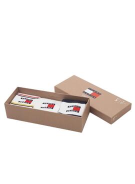 Dreierpack bunte Tommy Jeans Uni-Socken für Damen und Herren