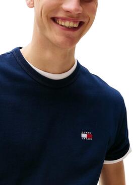 T-Shirt Tommy Jeans Badge in Marineblau für Herren