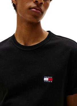 T-Shirt Tommy Jeans Badge schwarz für Herren