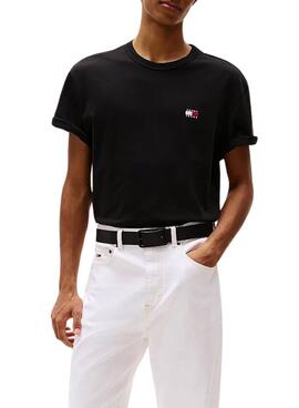 T-Shirt Tommy Jeans Badge schwarz für Herren