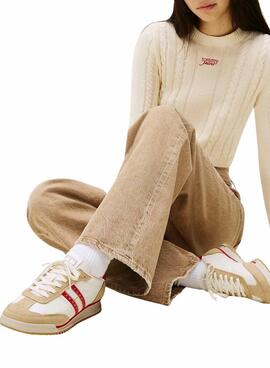 Turnschuhe Tommy Jeans Retro Runner weiß für Damen