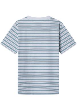 T-shirt Pepe Jeans Jack in blau und weiß für Jungen.