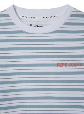 T-shirt Pepe Jeans Jack in blau und weiß für Jungen.