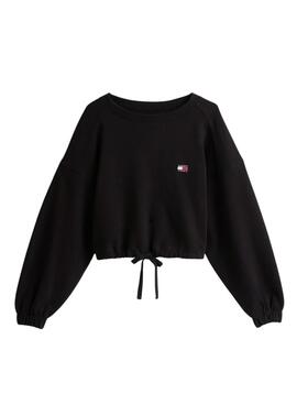 Tommy Jeans Tie schwarzer Hoodie für Damen