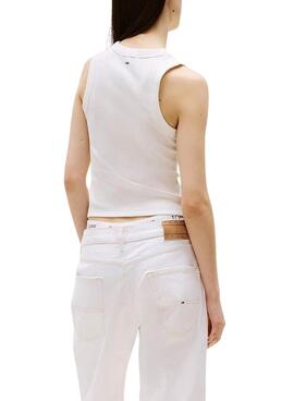 Tommy Jeans Bubble Tank weißes Damen-T-Shirt.